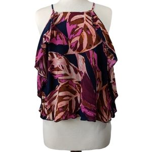 Mossimo Ruffle Tank Top Split Back Size Small